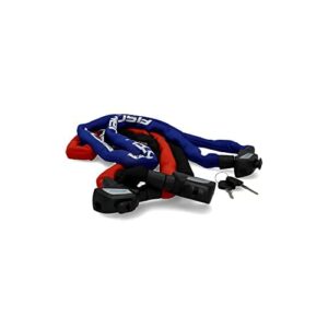 FISCHER Zamek łańcuchowy neoprenowy z kluczem, zamek rowerowy, długość: 130 cm, zamek bezpieczeństwa E-Bike, ochrona przed kradzieżą