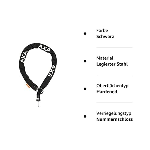 Axa Uniseks – Dla Dorosłych Rlc Plus 140 2231022715 Zapięcie na Łańcuch, Czarny, 140 cm - obrazek 2