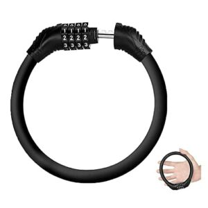 Zapięcie rowerowe z kombinacją, wodoszczelne zapięcie kablowe, pogrubione zapięcie z 4 cyframi, do rowerów, motocykli, skuterów, ogrodzenia bramy