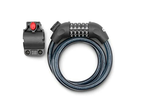 Urban Prime Combination lock - Kłódka antywłamaniowa do rowerów i skuterów, zamek szyfrowy, kabel 120 cm, kolor oktanowy - obrazek 4