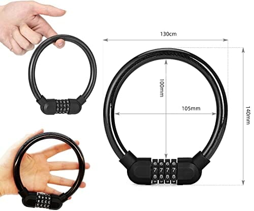 2 szt. Zamek rowerowy z 4-cyfrowym hasłem - kabel antykradzieżowy do r - obrazek 9