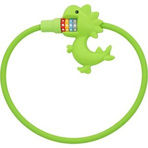 Dinozaur zamek do roweru dla dzieci, zamek szyfrowy z 4-krotnym wałkie