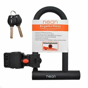 nean Zapięcie rowerowe z uchwytem i 2 kluczami bezpieczeństwa, Ø 12 mm, 207 x 138 mm, kolor czarny