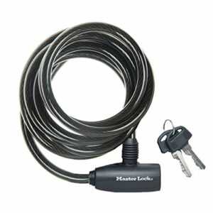 Master Lock Kabel zamka rowerowego, klucz, kabel zwijający 1,8 m, zewn