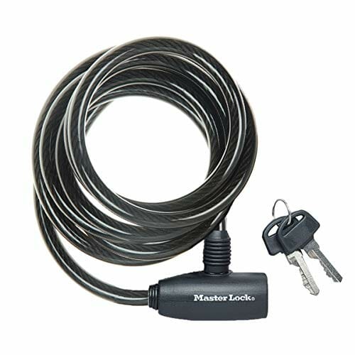 Master Lock Kabel zamka rowerowego, klucz, kabel zwijający 1,8 m, zewn