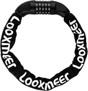 Zapięcie rowerowe, zamek szyfrowy, 90 cm, stalowe ogniwo łańcuchowe z