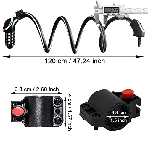 Blokada łańcucha, 1,2 m High Security zamek łańcucha rowerowego, długie zamki kablowe odporne na warunki atmosferyczne wytrzymałe zapięcie rowerowe z 5-cyfrowym kodem, do roweru, motocykla, bramy (odblaskowe) - obrazek 9