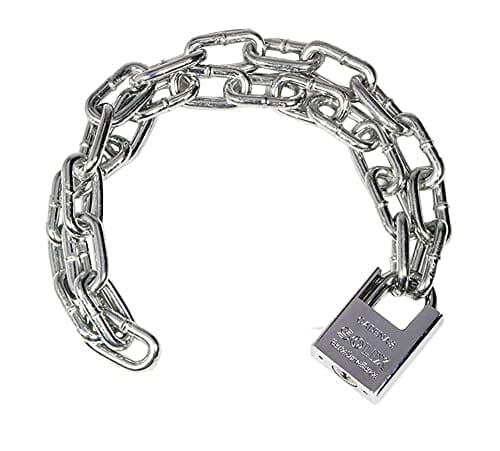 Blokady łańcucha, zamek łańcucha rowerowego bezpieczeństwa - 80 cm długości łańcucha i zestaw 40 mm blokady blokady - zapięcie rowerowe wykonane ze specjalnie hartowanej stali do rowerów rowerowych, motocykli, drzwi, ogrodzenia bramy z 4 kluczami - obrazek 2