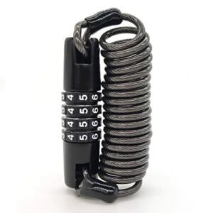 Pelucton Blokada Kasku Motocyklowego ze Stalową Linką, Lekki Zamek Szyfrowy do Kasku Rowerowego, Motocyklowego i Skutera, 4-Cyfrowy Kłódki na Szyfr do Wózka, Bagażu i Snowboardu