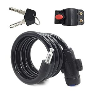 Spiralna kłódka rowerowa z 2 kluczami spiralnymi do rowerów, długość 180cm blokada antywłamaniowa dla rowerów, Motocykl, wózki, skuter ze stali wzmocnionej Elastyczne Trwałe