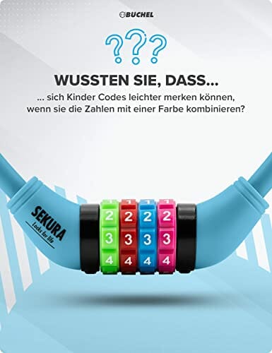 Büchel Zapięcie rowerowy dla dziecko wraz z uchwytem, kolorowe i bez k - obrazek 5