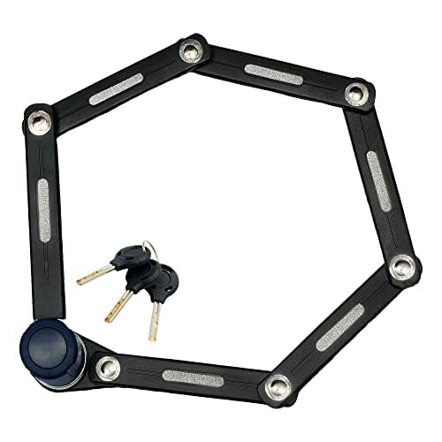 P4B | Składane zapięcie rowerowe z uchwytem i kluczem – długość 69 cm | zapięcie rowerowe składane – z hartowanej specjalnej stali | mechanizm zamykania DISC TUMBLER