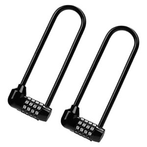 Kurtzy 4-cyfrowa kłódka kombinowana (2 sztuki) - 16 cm z długą szeklą - wytrzymała wodoodporna blokada na zewnątrz z kodem resetowania - blokada blokady do rowerów, bram, rowerów górskich, siłowni, szkoły i szopy