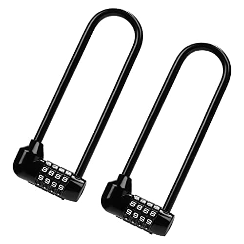 Kurtzy 4-cyfrowa kłódka kombinowana (2 sztuki) - 16 cm z długą szeklą - wytrzymała wodoodporna blokada na zewnątrz z kodem resetowania - blokada blokady do rowerów, bram, rowerów górskich, siłowni, szkoły i szopy