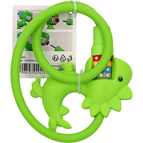 Dinozaur zamek do roweru dla dzieci, zamek szyfrowy z 4-krotnym wałkie - obrazek 2