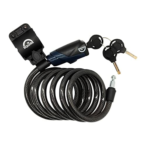 P4B | Rowerowy spiralny zamek kablowy z uchwytem - długość 1800 mm | zamek rowerowy z kluczem | średnica stali 10 mm | pleciona linka stalowa - obrazek 5