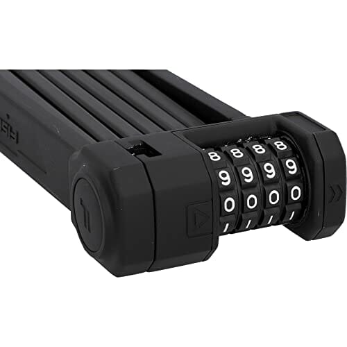 Zamek składany PROTEC FN110, zamek rowerowy, zamek szyfrowy z 4-krotnym wałkiem numerycznym do 10 000 kombinacji, 110 cm, czarny - obrazek 3