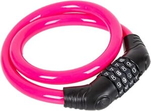 Kłódka Rowerowa Szyfrowa 4 Cyfry, Długi Kabel 60cm Średnica 11mm, Dla Rowerów Skuter, Różne Kolor 600 mm