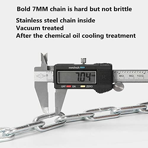 ChenYu 100 cm zapięcie łańcuchowe, łańcuch czworokątny z kluczem do zabezpieczania ciężkich motocykli, rowerów i rowerów elektrycznych, najwyższy poziom bezpieczeństwa, wytrzymałość 7 mm - obrazek 9