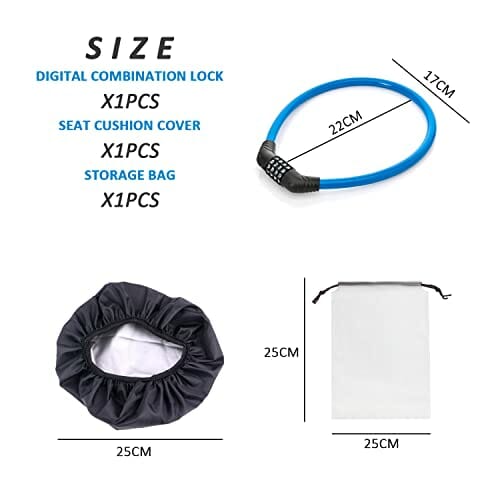 1 szt. niebieski zamek szyfrowy antykradzieżowy, z osłoną przeciwdeszczową i torbą do przechowywania, 4-cyfrowy kod bezpieczeństwa blokada kabla do roweru górskiego - obrazek 6