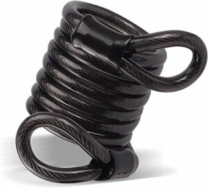 Rowerowy kabel zabezpieczający do zamka, 120 cm długości, plecione stalowe kable elastyczne o grubości 12 mm, wytrzymały, powlekany winylem, elastyczny kabel stalowy z pętlą (kabel 1,2 m)