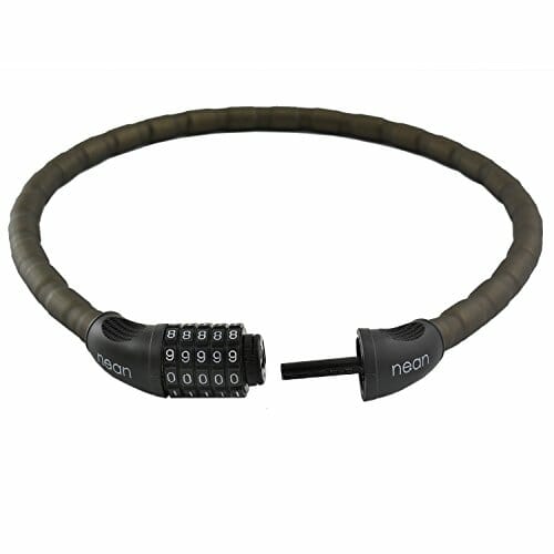 nean pancerka rowerowa, motocykl, zamek szyfrowy, zamek szyfrowy, czarny matowy, 20 x 1000 mm - obrazek 2