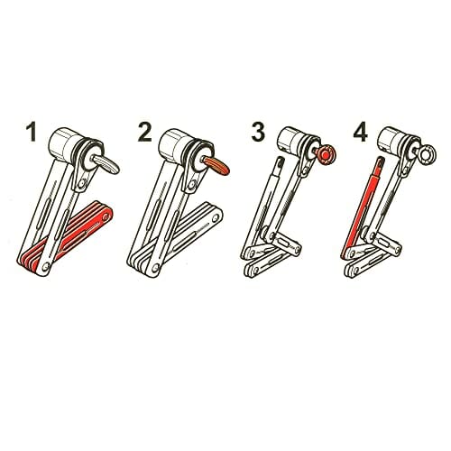 P4B | Składane zapięcie rowerowe z uchwytem i kluczem – długość 69 cm | zapięcie rowerowe składane – z hartowanej specjalnej stali | mechanizm zamykania DISC TUMBLER - obrazek 3