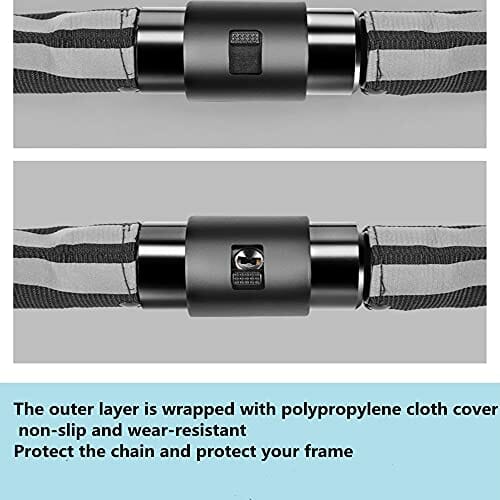 ChenYu 100 cm zapięcie łańcuchowe, łańcuch czworokątny z kluczem do zabezpieczania ciężkich motocykli, rowerów i rowerów elektrycznych, najwyższy poziom bezpieczeństwa, wytrzymałość 7 mm - obrazek 7