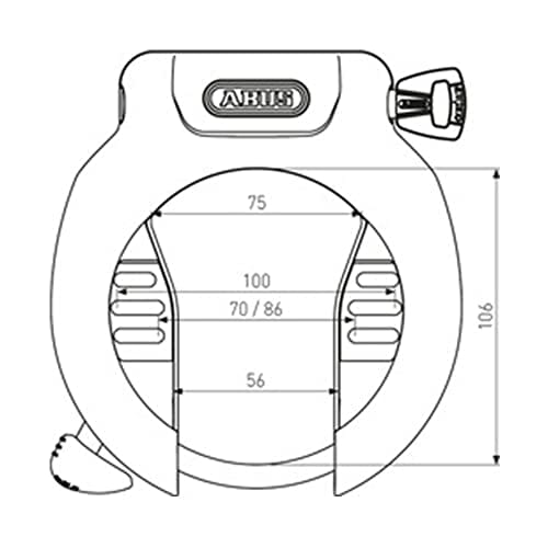 ABUS Unisex – dla dorosłych 4750SL R BK OE zamki ramowe, uniwersalne - obrazek 2