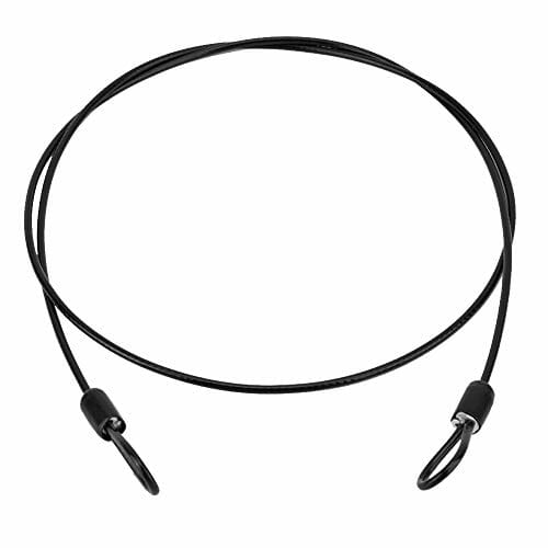 Diyeeni Dual Portable Security Padlock, Double Loop kabel zabezpieczający ze stali nierdzewnej do roweru, skutera rowerowego (Negro) - obrazek 3