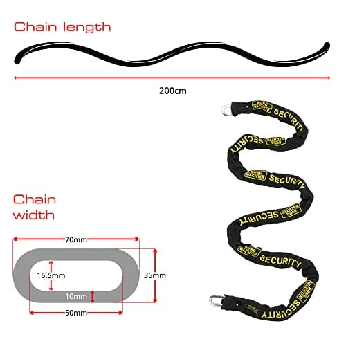 Burg-Wachter Unisex's 2 m sprzedawany bezpieczny zamek i kotwica do mocowania w ziemi zamek rowerowy, czarny - obrazek 7