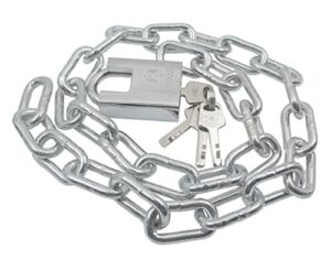 Blokady łańcucha, zamek łańcucha rowerowego bezpieczeństwa - 80 cm długości łańcucha i zestaw 40 mm blokady blokady - zapięcie rowerowe wykonane ze specjalnie hartowanej stali do rowerów rowerowych, motocykli, drzwi, ogrodzenia bramy z 4 kluczami