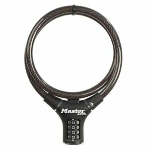 Master Lock Blokada kabla rowerowego [kombinacja] [kabel 90 cm] [na zewnątrz] 8229EURDPRO - idealna do rowerów, rowerów elektrycznych, deskorolek, wózków, kosiarek i innych urządzeń outdoorowych
