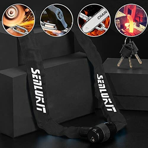 SenluKit Zapięcie rowerowe, poziom bezpieczeństwa, bardzo wysoki poziom 5, zapięcie rowerowe z kluczem, antykradzieżowe (czarne) - obrazek 3