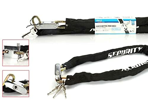Łańcuch Antywłamaniowy z Kłódką, 8X1000mm, Dla Motocykli Skuter Rowerowy, 3 Klucze W Zestawieniu - obrazek 2