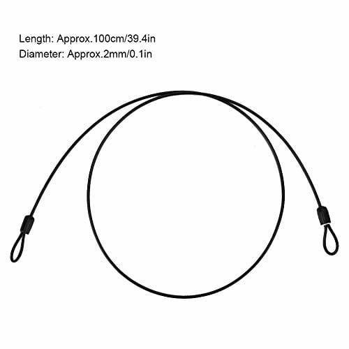 Diyeeni Dual Portable Security Padlock, Double Loop kabel zabezpieczający ze stali nierdzewnej do roweru, skutera rowerowego (Negro) - obrazek 2