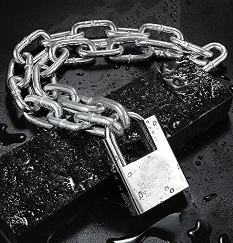 Bezpieczne zamki łańcuchowe do roweru, zestaw kłódki do motocykla, długość łańcuszka 80 cm, z 8 mm hartowanej specjalnej stali okrągłej blokady łańcucha-nadaje się do rowerów elektrycznych, rowerów i motocykli z 4 kluczami - obrazek 5