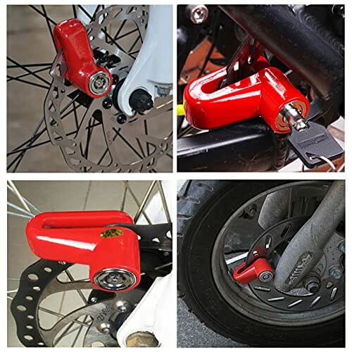 Bantre Blokada hamulca tarczowego do roweru, ochrona przed kradzieżą, blokada hamulca tarczowego, z linką przypominającą, do motocykli, rowerów, pojazdów elektrycznych - obrazek 4