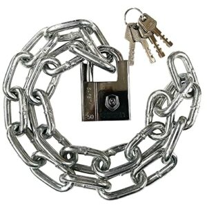 Zamek łańcucha rowerowego, długość łańcucha 800 mm z blokadą anty-ścinową, nadaje się do zamków bezpieczeństwa łańcucha, takich jak rowery, motorowery, skutery, motocykle i szklane drzwi (8 mm)