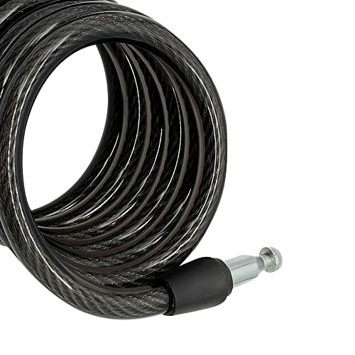 P4B | Rowerowy spiralny zamek kablowy z uchwytem - długość 1800 mm | zamek rowerowy z kluczem | średnica stali 10 mm | pleciona linka stalowa - obrazek 3