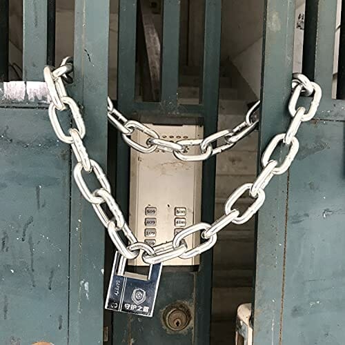 Bezpieczne zamki łańcuchowe do roweru, zestaw kłódki do motocykla, długość łańcuszka 80 cm, z 8 mm hartowanej specjalnej stali okrągłej blokady łańcucha-nadaje się do rowerów elektrycznych, rowerów i motocykli z 4 kluczami - obrazek 7