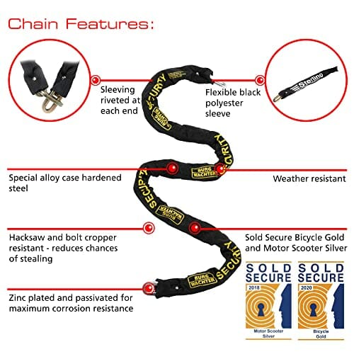 Burg-Wachter 1M sprzedany bezpieczny złoty łańcuch rowerowy i zamek ze - obrazek 11