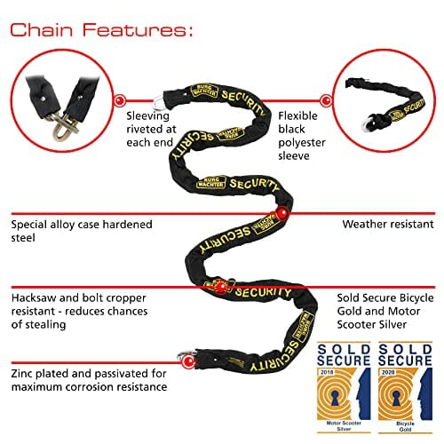 Burg-Wachter Unisex's 2 m sprzedawany bezpieczny zamek i kotwica do mocowania w ziemi zamek rowerowy, czarny - obrazek 11
