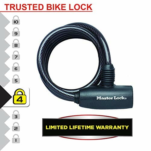 Master Lock Kabel zamka rowerowego, klucz, kabel zwijający 1,8 m, zewn - obrazek 6
