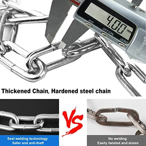 SenluKit Zapięcie rowerowe, poziom bezpieczeństwa, bardzo wysoki poziom 5, zapięcie rowerowe z kluczem, antykradzieżowe (czarne) - obrazek 6