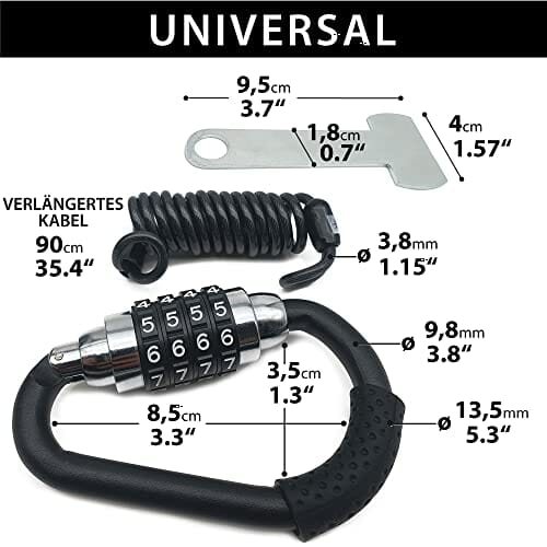 KRASER KR723B Blokada Kasku Motocyklowego, Kod Kombinacji Motocykli, A - obrazek 3