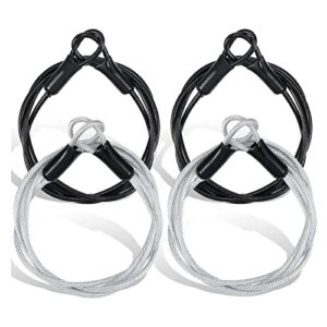 4 sztuki kabli bezpieczeństwa w podróży, 1 m, 2 m, kabel bezpieczeństwa, pleciony, podwójna głowica, kabel pętli, kabel blokujący, stal nierdzewna, do podróży na świeżym powietrzu