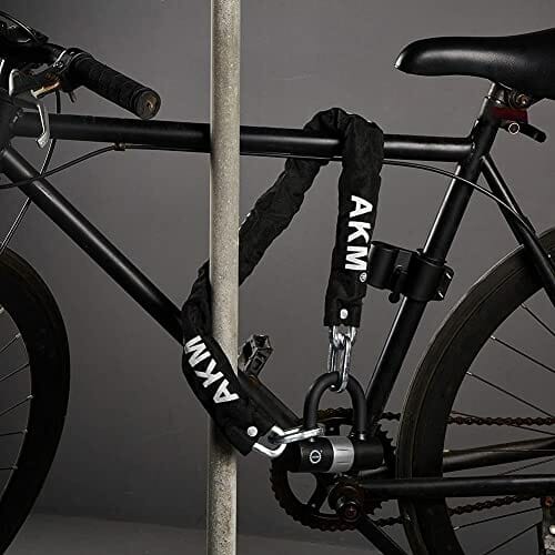 Antykradzieżowy zamek łańcuchowy do motocykla, 90 cm, wytrzymały łańcuch rowerowy o grubości 10 mm, z 4 przyciskami bezpieczeństwa 16 mm, zamek tarczowy, odporny na przecięcia łańcuch rowerowy do skutera - obrazek 2