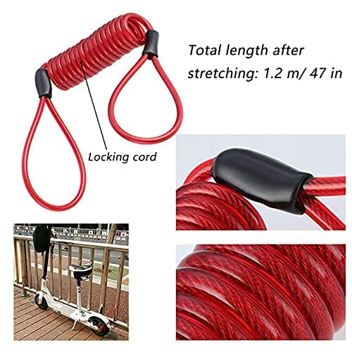 Bantre Blokada hamulca tarczowego do roweru, ochrona przed kradzieżą, blokada hamulca tarczowego, z linką przypominającą, do motocykli, rowerów, pojazdów elektrycznych - obrazek 3