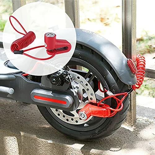 Bantre Blokada hamulca tarczowego do roweru, ochrona przed kradzieżą, blokada hamulca tarczowego, z linką przypominającą, do motocykli, rowerów, pojazdów elektrycznych - obrazek 5